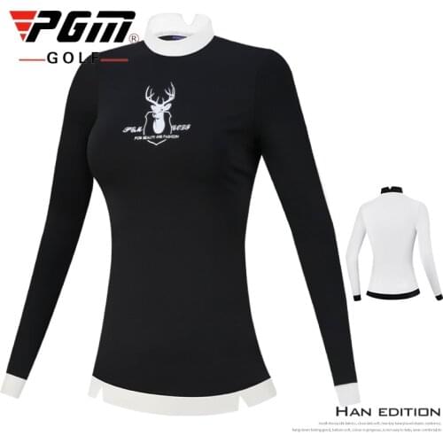 PGM Womens Long Sleeve Golf Shirts Slim Fit Golf T-Shirt Ladies Outdoor O-neck Team Uniform Golf Clothes D0827