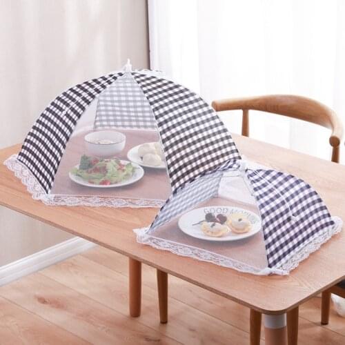 Kitchen Folded Food Cover Umbrella Hygiene Grid Style Fruit Vegetable Protect Cover Kitchen Food Dish Cover Kitchenware