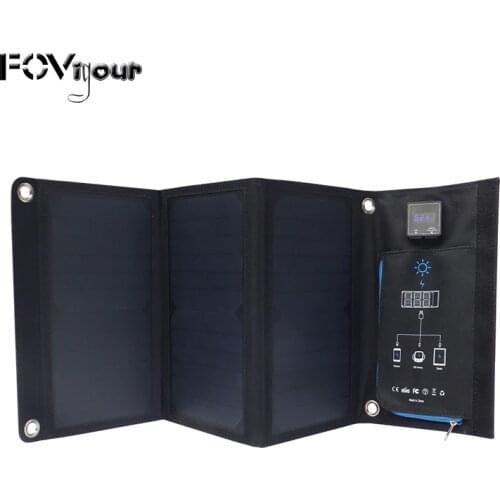 Fovigour21W Solar Charger with 2-Port USB Charger with High efficiency Sunpower Solar Panel Cell for Phone and USB Devices