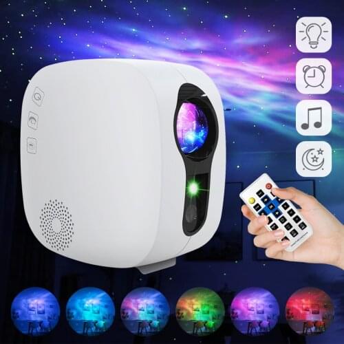 LED Starry Sky Projector Night Light Bluetooth Music Speaker Galaxy Nebula Ocean Star Projecting Lamps For Room Decor