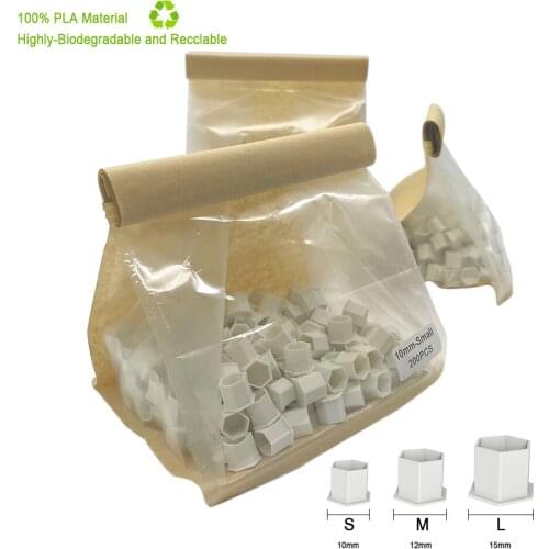 200 Stks/Bag Biodegradable Disposable Tattoo Ink Caps PLA Recyclable Cups For Tattoo Permanent Makeup Pigment Small Medium Larg