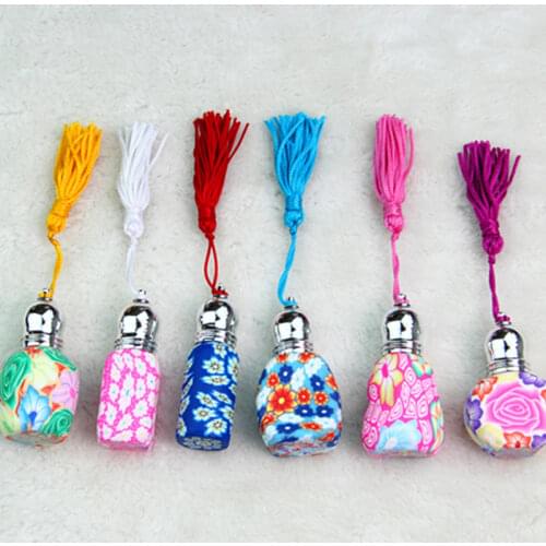 5ml Glass Perfume Roll on Bottle with Glass Ball Polymer Clay Roller Essential Oil Bottle Many Pattern Refillable Perfume Bottle