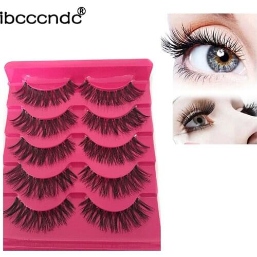 5Pairs/Set Natural Black Long Sparse Cross False Eyelashes Thick Fake Eye Lashes Extensions Eyes Makeup Cosmetic Tools