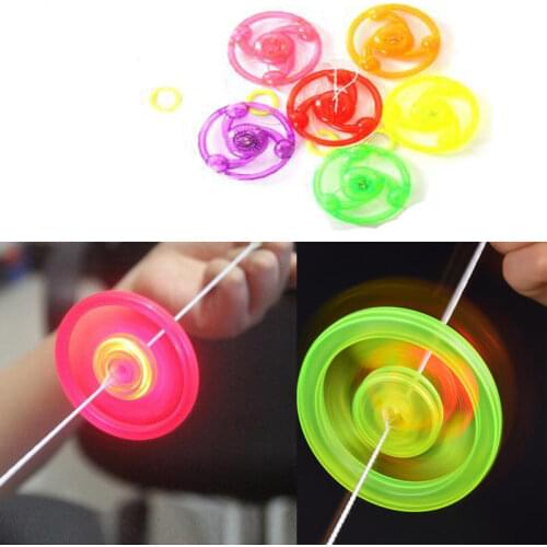 5PCS/Lot Luminous Hand Pull Luminous Flashing Rope Flywheel Toy Led Light Toy Novelty Children Flywheel Flash Gyro Gift ZXH