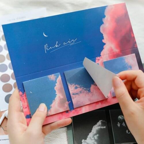 60 Sheets Warm Sun Promise Series Art Sticky Notes Fashion Creative Sky Sunflower Memo Pad Decoration School Office Supplies