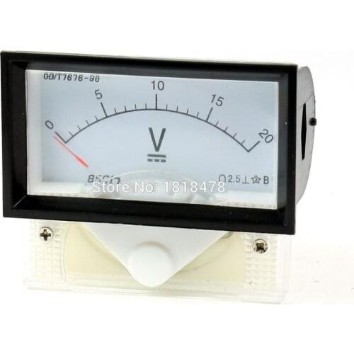 85C17 DC5V 10V 15V 30V 50V 100V 150V 250V 300V Class 2.5 DC 0-20V Voltage Panel Gauge Meter Voltmeter 85C17