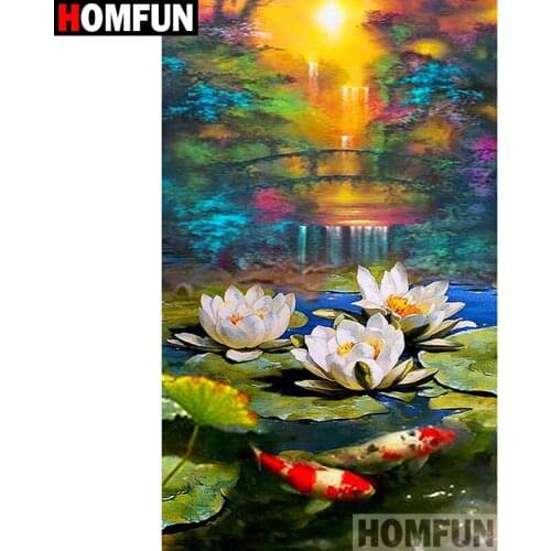 HOMFUN Full Square/Round Drill 5D DIY Diamond Painting "Flower landscape" Embroidery Cross Stitch 3D Home Decor Gift A12176