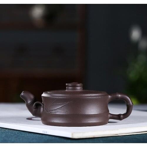 Authentic yixing masters all hand recommended undressed ore big bamboo bamboo wechat business a undertakes the teapot