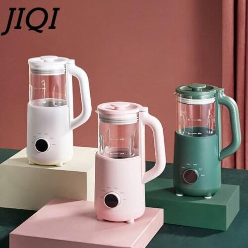 JIQI 600ML Automatic Fruit Machine Mini Soy Milk Maker Juicer Vegetable Extractor Food Blender Porridge Heating Filter-free 220V