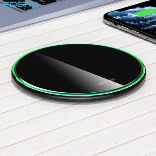 FDGAO 15W Induction Qi Wireless Charger For iPhone 11 Pro XS Max X XR 8 12 Fast Charging Pad for Samsung S21 S20 Xiaomi mi 10 9