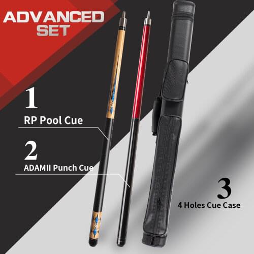 RP Pool Cue 11.5mm Tip ADAMII Punch Cue 13mm Tip With 4 Holes Cue Case Cost-effective Combination For Advanced Beginners Billiar