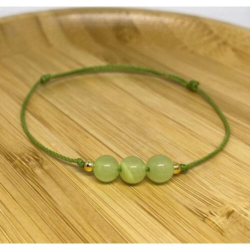 Green Agate Bracelets Women Handmade Thread Beads Jewelry 2021 Adjustable Natural Stones Decorations Gift to Friends Wholesale