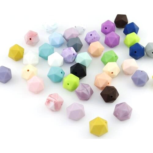 14mm Baby Teether Eco-friendly BPA Free Baby Teething Pacifier Chain Beads Baby Products For Baby Colorful Beads For Baby