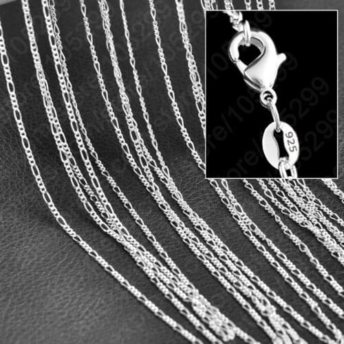 New Arrivals 10 PCS/Lot 16-30 Inches Sterling Silver Figaro Necklace Chain Pretty Good Fashion Women Jewelry Gift