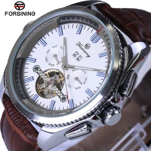 Forsining Automatic Watch 2018 New Series Luxury Brand Design Big Dial Surface Calendar Display Mens Watches Top Brand Luxury