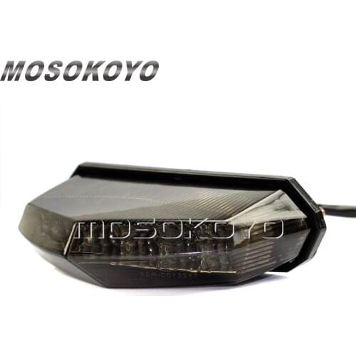 Smoke Red Clear Lucas Taillights LED Motorcycle Tail Brake Light License Plate Lamp for Honda Yamaha Suzuki