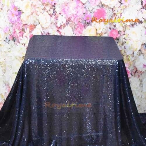 72x72in/90x132in Elegant Sequin RECTANGULAR Tablecloth -Navy Blue Sequin Table Cloth for Wedding Party Christmas Decoration