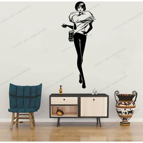 Hot Sexy High Fashion Beautiful Woman Girl Lady Boutique Shopping Girl Vinyl Sticker Window Vogue Decal CX1341