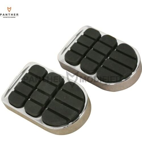 Chrome Aluminum Rubber Motorcycle Brake Pedals Pads Case for Harley Dyna Rocker Softail Wide Glide FX