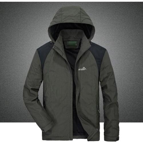 2019fashion men hooded jacket spring autumn long sleeves zipper outfit breathable wear resistant warm thick water proof outwear