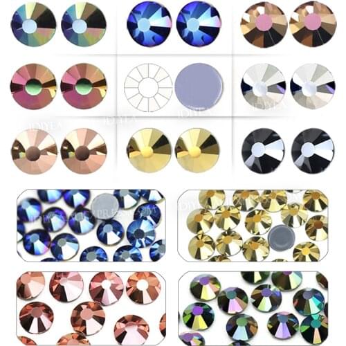 Metallic colors SS6-SS30 strass hot fix rhinestones flat back crystals stone for needlework diy garment wedding diamond glitters