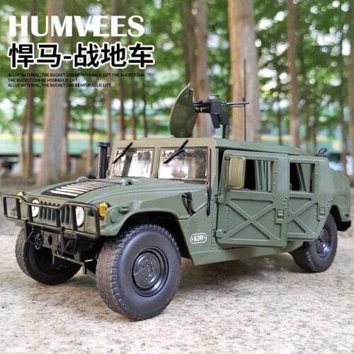 Oversize 1:18 Hummer H1 Alloy Military Explosion Proof Combat Car Model Diecast Metal Simulation Toy Armored Car Model Kids Gift