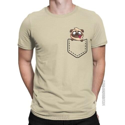 Pocket Pug Dog Animal T Shirt For Men Cotton Humor T-Shirt Crew Neck Tees Classic Short Sleeve Clothing 2XL 3XL