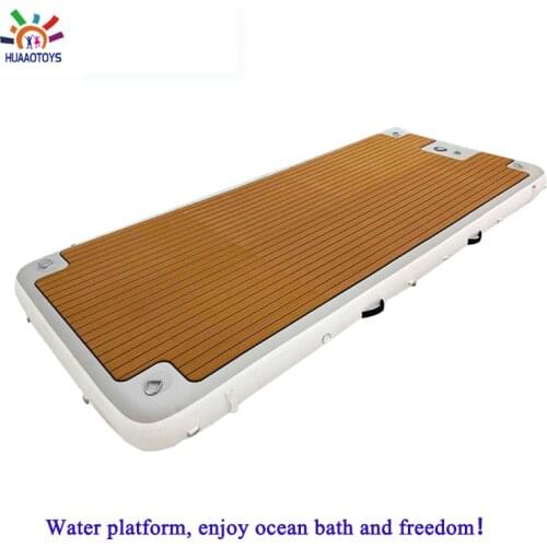 Leisure Land Inflatable Swim Island Floating Raft Inflatable foil Water Jet Ski Dock Floats Platform with ladder for Yacht