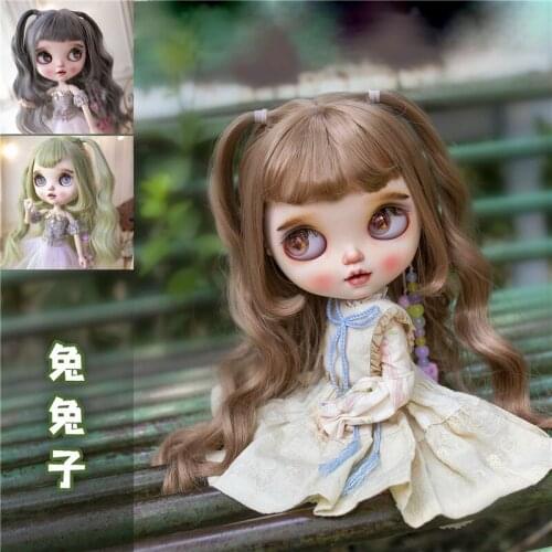 BJD doll wig is suitable for Blythe size high temperature silk qi bang big wave hand transformation hair doll accessories