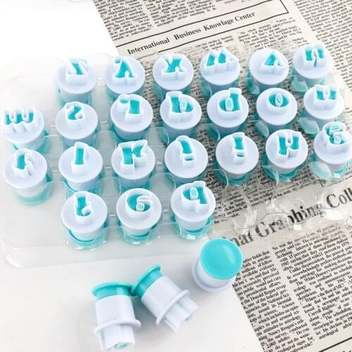 Plastic Digital Lower Case Uppercase Letters Impression Mold Handmade Clay Super Light Color Mud Embossing Printing Tool 2020NEW