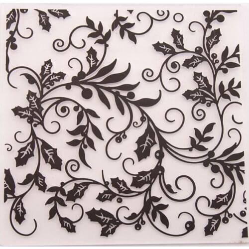 15*15cm Plastic Flower Vine Embossing Folder Template Paper Cards Making for DIY Scrapbooking Wedding Decoration Photo Album