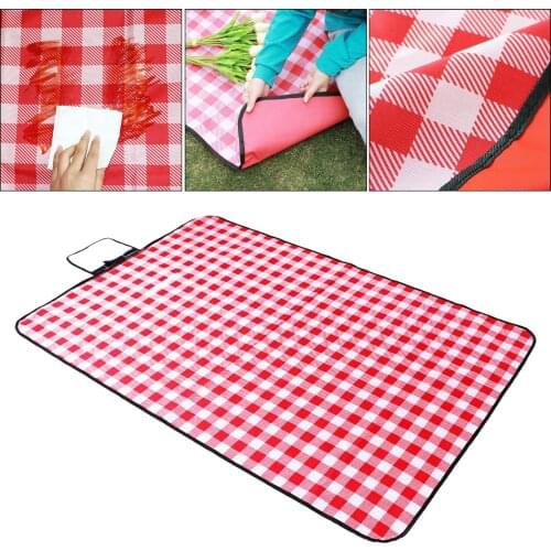 Picnic Blanket Waterproof Rug 118x59'' Beach Mat Travel Pad W/ Carry Handle