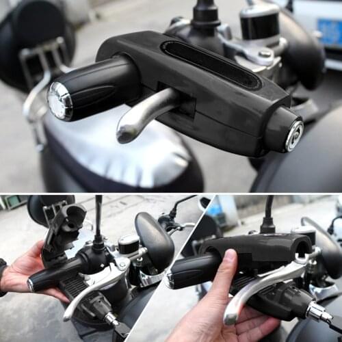 Portable Motorcycle Handlebar Lock Universal Motorcycle Brake Throttle Lock Bike Grip Safety Anti Theft Protection Security Lock