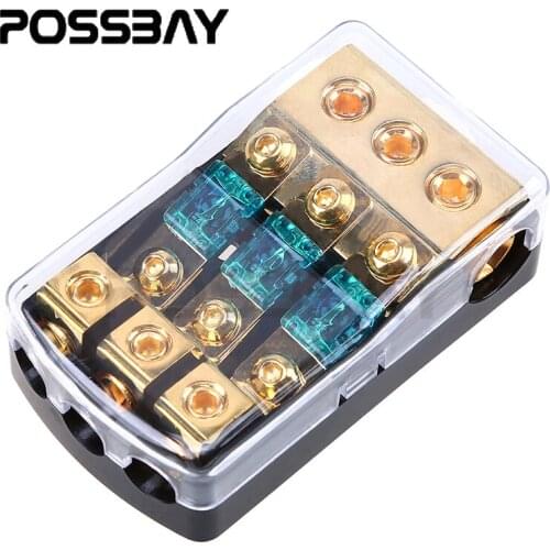 POSSBAY 1Pcs 1 in 3 Out Car Auto Vehicles Stereo Audio Fuse Holder Fuse Box Fuseholder Car-Styling Accessories