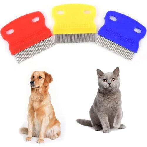 Pet Dog Comb Cat Accessories Flea Hair Brush Hair Comb Puppy Cat Comb Dog Brush Multi Function Pet Grooming Stainless Steel Tool