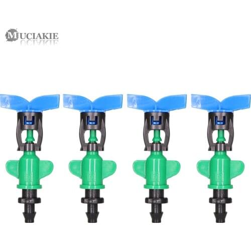 MUCIAKIE 5PCS Spray-head Sprinkler 1/4'' Barbed Connecter 360 Degrees Hanging Fogger Irrigation Water Sprinkler Garden Nozzle