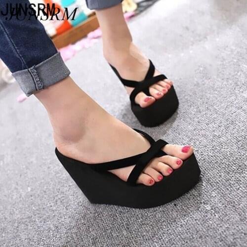 JUNSRM New High Heels Fashion Shoes For Women 2020 Comfortable Simple Multicolor Solid Summer Women Sandals Breathable Strip