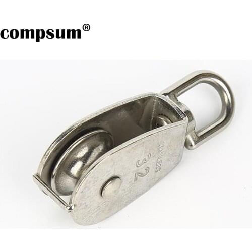 Stainless Steel Pulley Single Wheel Swivel Lifting Rope Pulley Set Bearing Lifting Wheel Tools