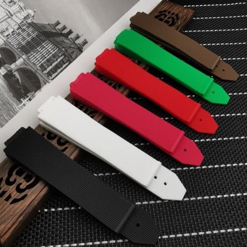 Silicone multi-coloromen rubber lady strap female waterproof silicone watchband for Hublot accessories 15*21mm wrist belt band