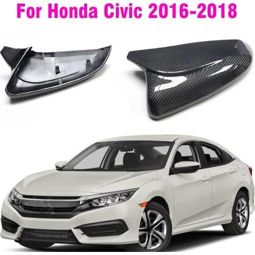 ABS Carbon Fiber Style Rear View Side Mirror Cover Rearview Caps For Honda For Civic 10th 2016 2017 2018