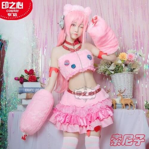 [STOCK] 2018 Anime SUPERSONICO Gloomy Bear Pink Uniform Cosplay Costume Costume+headset For Women Halloween Free Shipping New