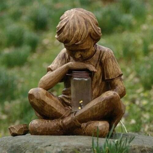 Portrait Decoration Pastoral Ornaments Boys And Girls Character Resin Resin Statue Modern Luminous Portrait Decoration Creative