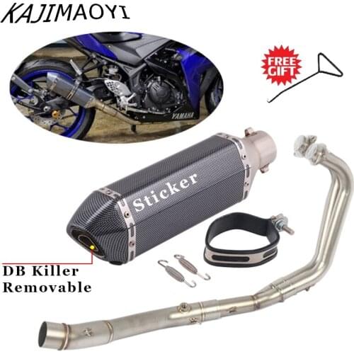 Motorcycle Exhaust Escape Full System For Yamaha YZF R25 R3 MT-03 Modified Front Middle Link Pipe Muffler DB Killer