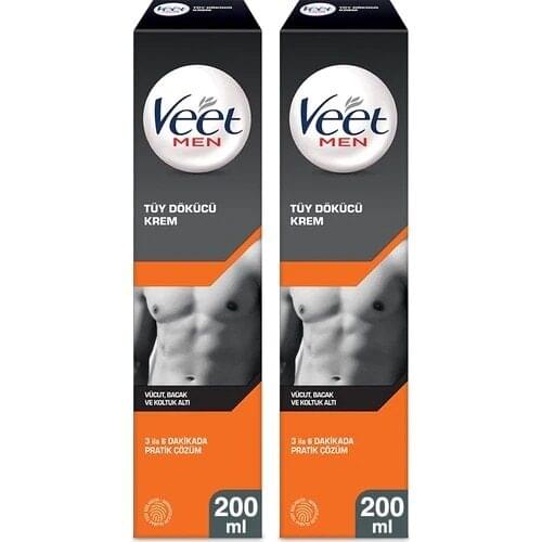 Veet Men Hair Removal Cream 200 ml Special for Men x 2 Pieces Hair Growth Essence Face Body Legs Armpit Painless Stop Hair