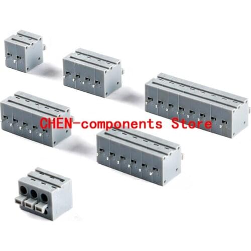 5pcs KF211V-5.0-2/3/4/5/6/8P in-line 5.0mm pitch spring type PCB terminal