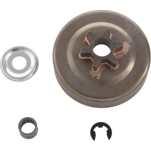 AT69 -3/8 6T Clutch Drum Sprocket Washer E-Clip Kit For Stihl Chainsaw 017 018 021 023 025 Ms170 Ms180 Ms210 Ms230 Ms250 1123