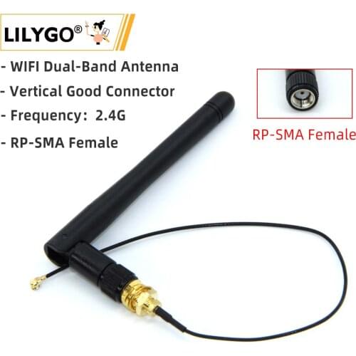 LILYGO® TTGO 2.4G 2DBI Dual Antenna PR-SMA Female Pin Router WIFI Antenna 109MM IPX IPXE Vertical Good Connector