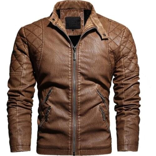 Men Leather Jacket 2021 New Vintage Motorcycle Jacket For Men Keep Warm Autumn Winter Jackets Trench Coat Pu Brown Jacket Men
