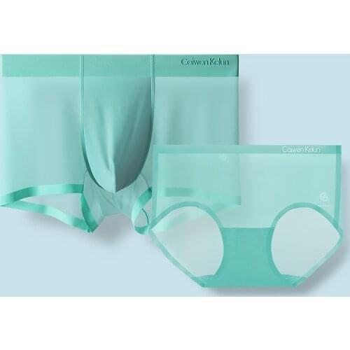 2021 New Mens Boxer Briefs Ice Silk Seamless Summer Thin Breathable Womens Couple Models Briefs