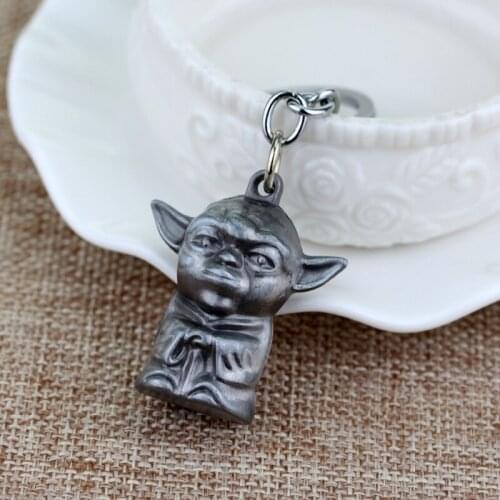 Bronze Metal Movie Starr-Warss Master-Yodaa Keychain Key Rings For Gift Chaveiro